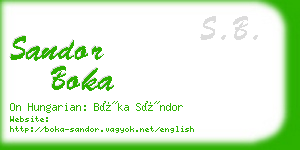 sandor boka business card